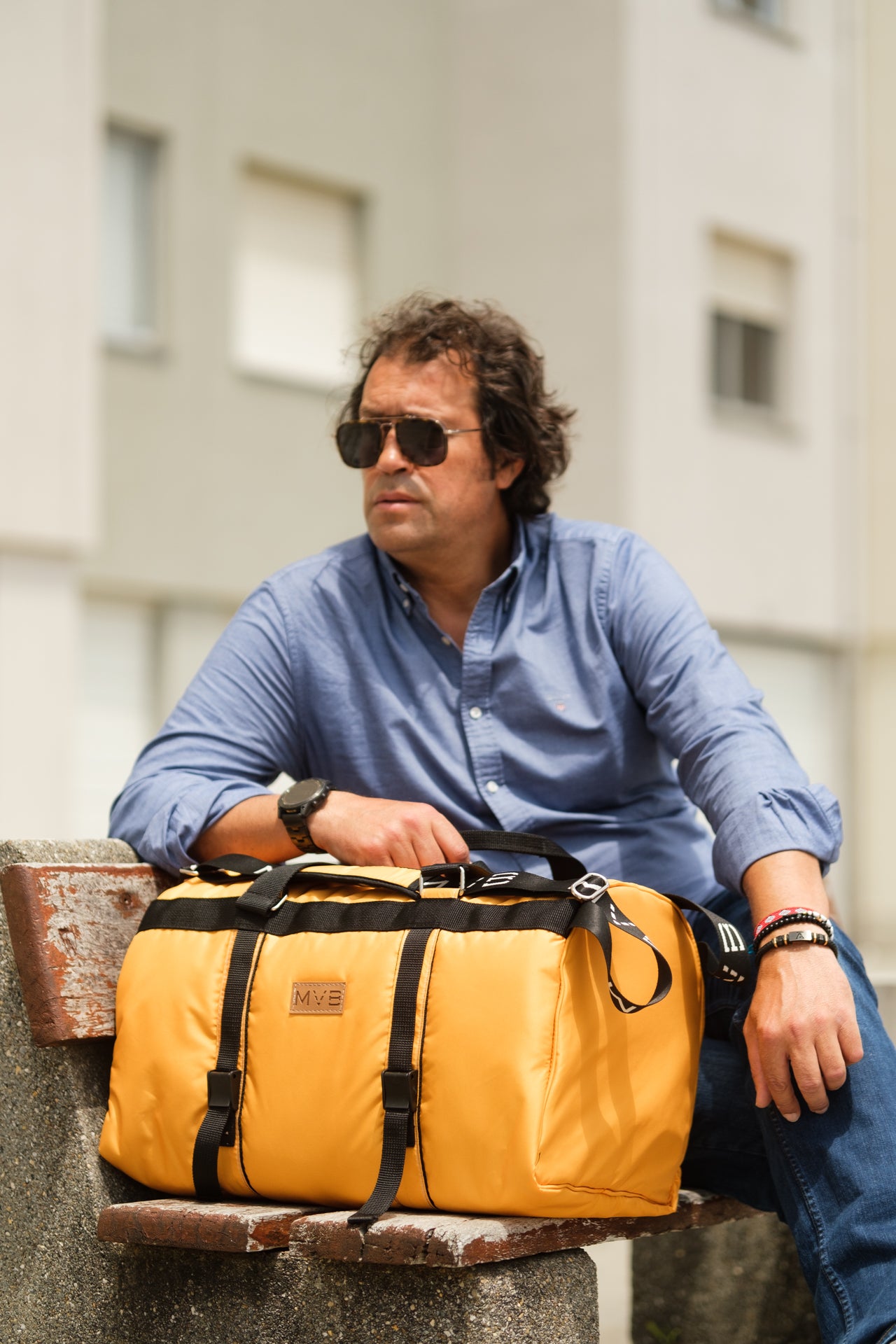 Sports Vegan Backpack yellow - Made with ocean plastic