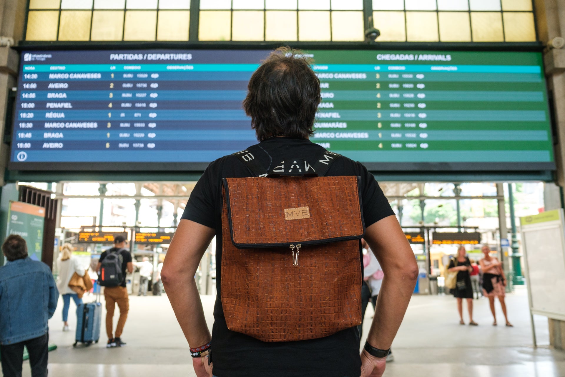 Laptop Vegan Backpack croco cork