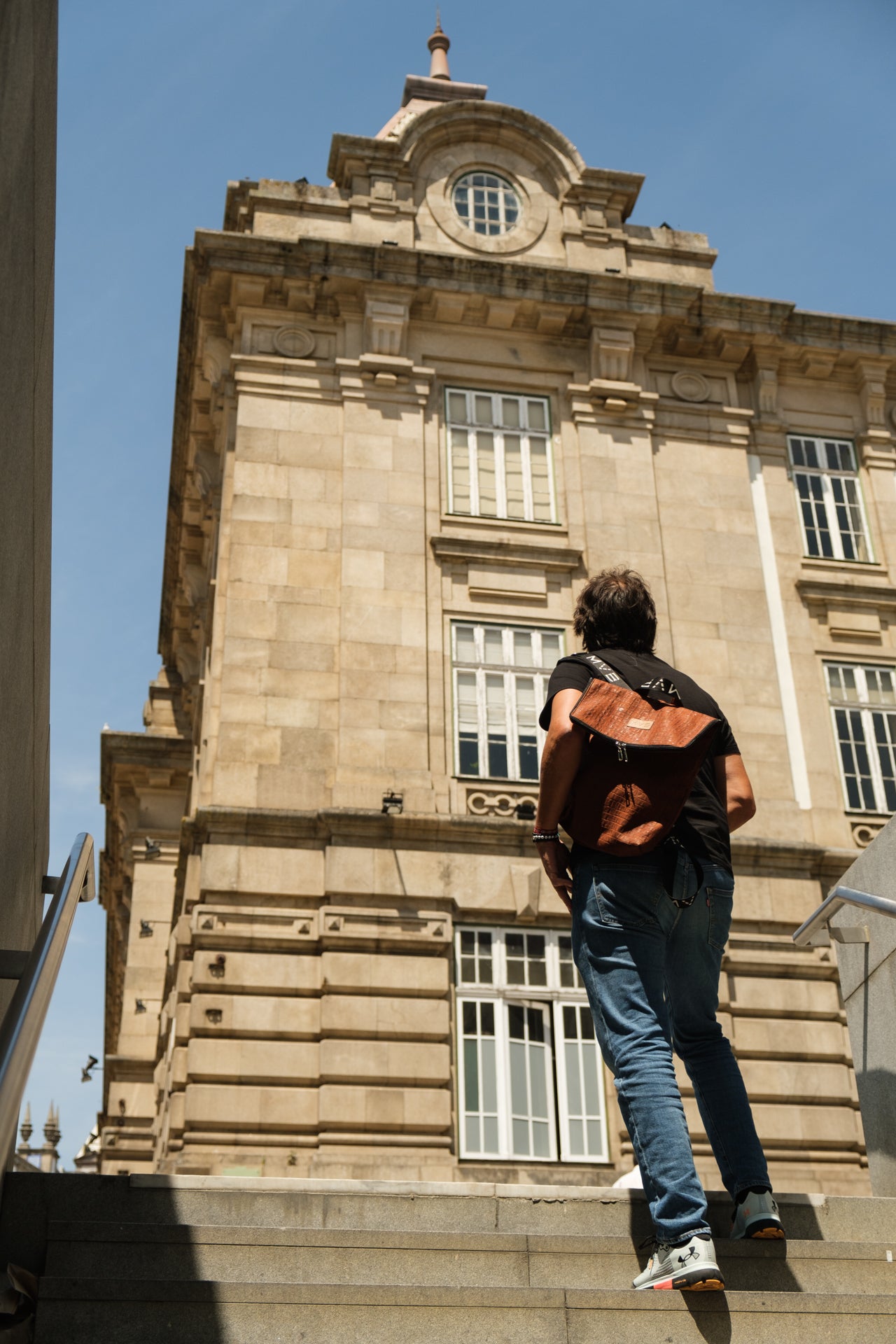 Laptop Vegan Backpack croco cork