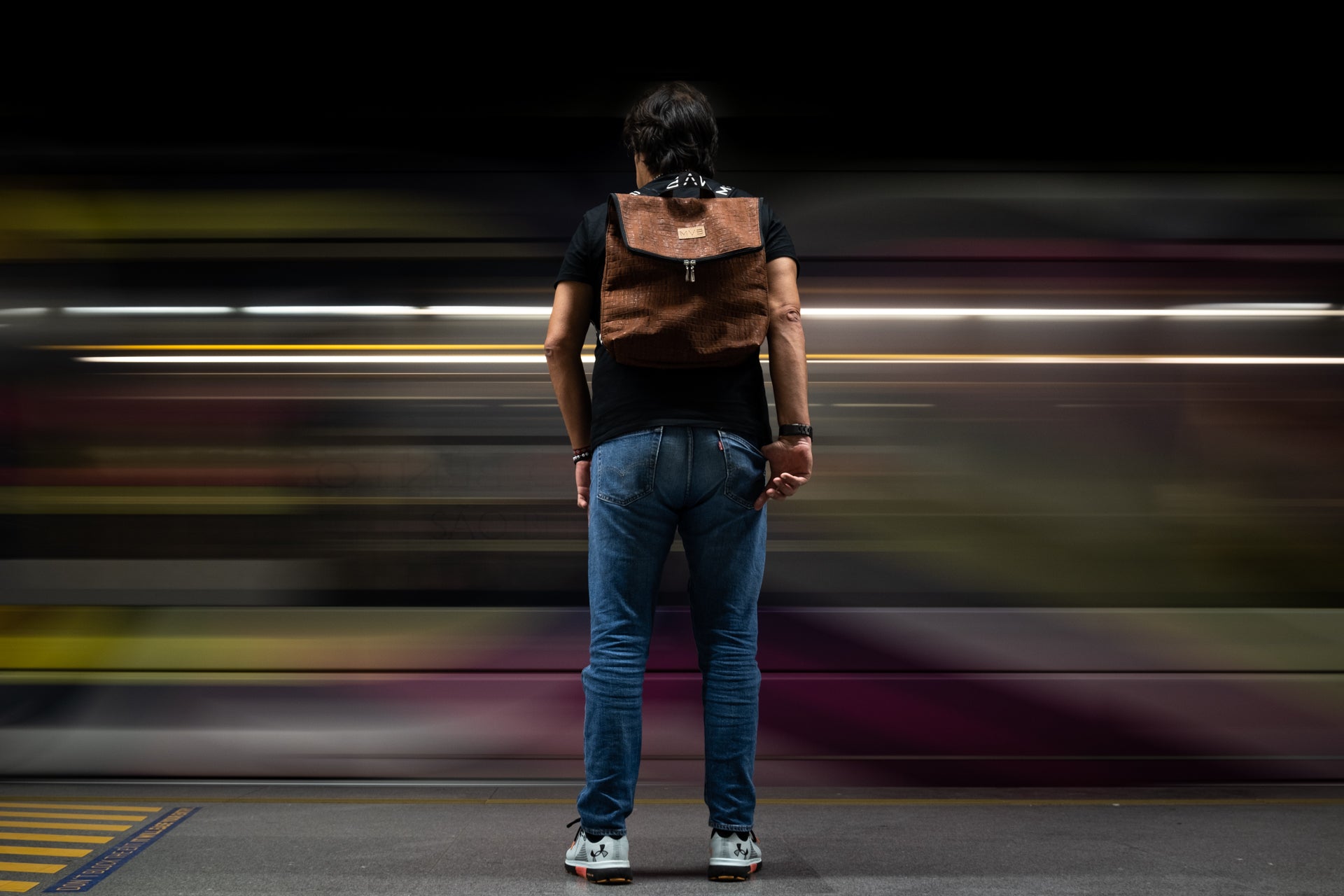 Laptop Vegan Backpack croco cork