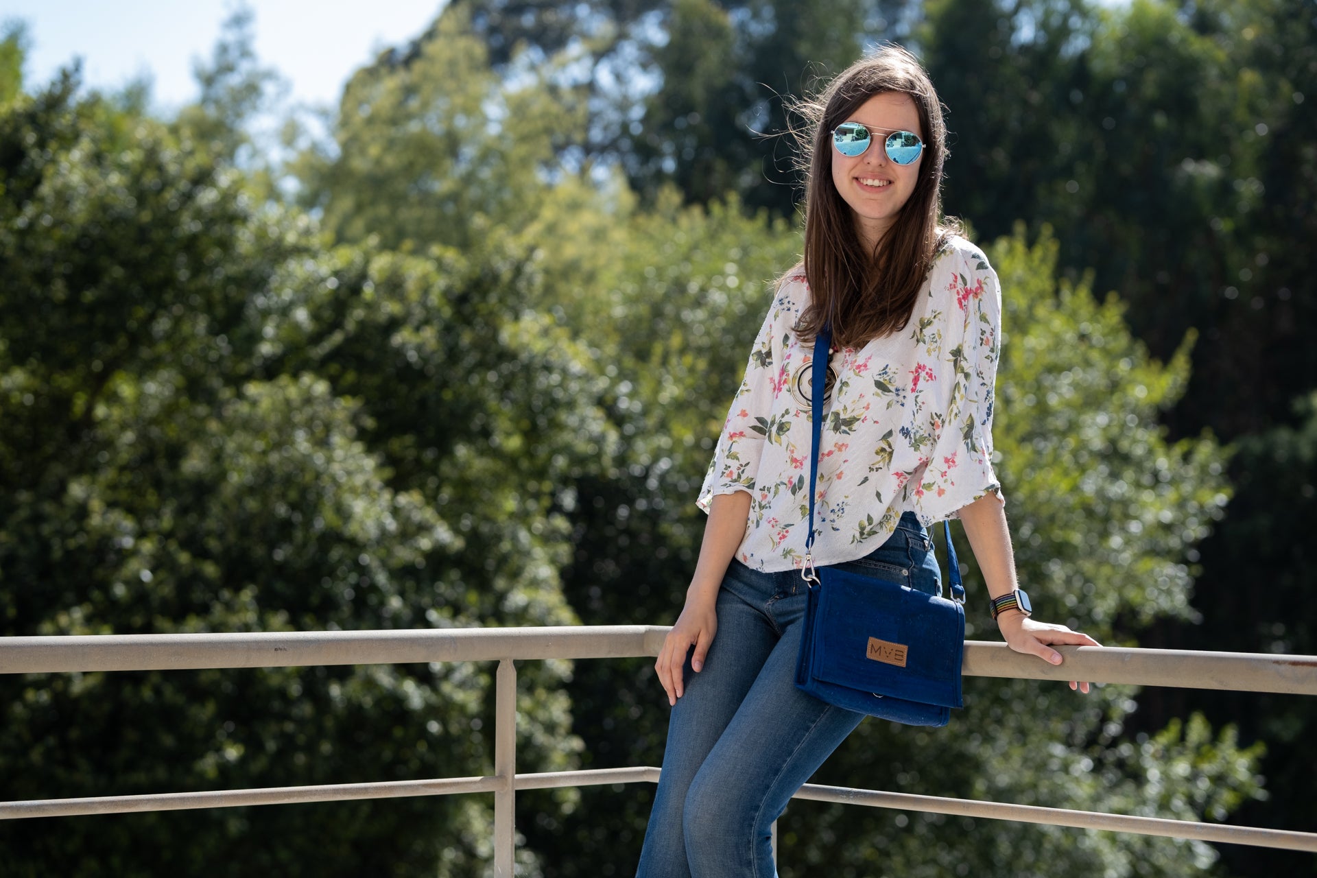 Night Vegan Crossbody Bag blue cork