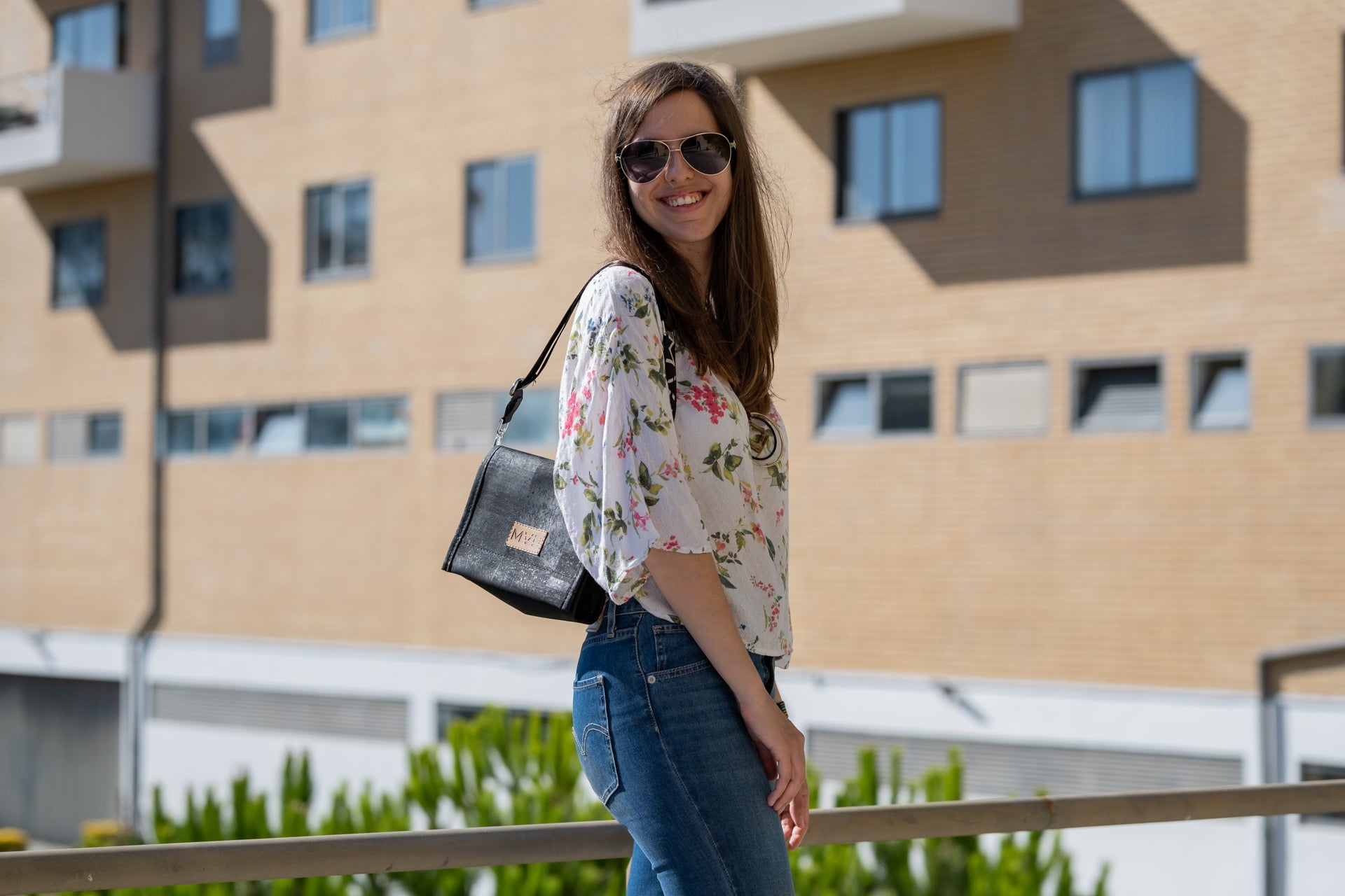 Night Vegan Crossbody Bag black cork