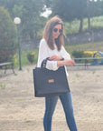 Tote Bag XL black cork